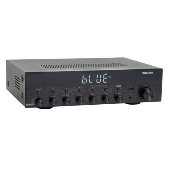 AMPLIFICADOR ESTEREO FONESTAR AS-3030 30+30W BLUETOOTH USB FM 4UX 2 MIC