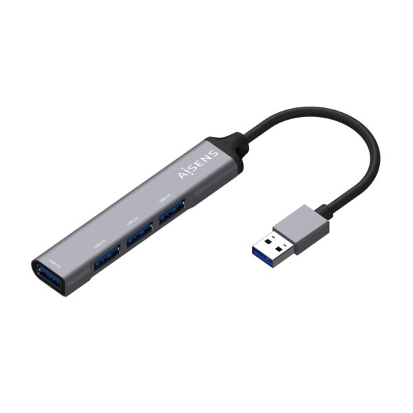 HUB USB 3.0 ALUMINIO TIPO AM-4xTIPO AH GRIS 10CM AISENS A106-0540