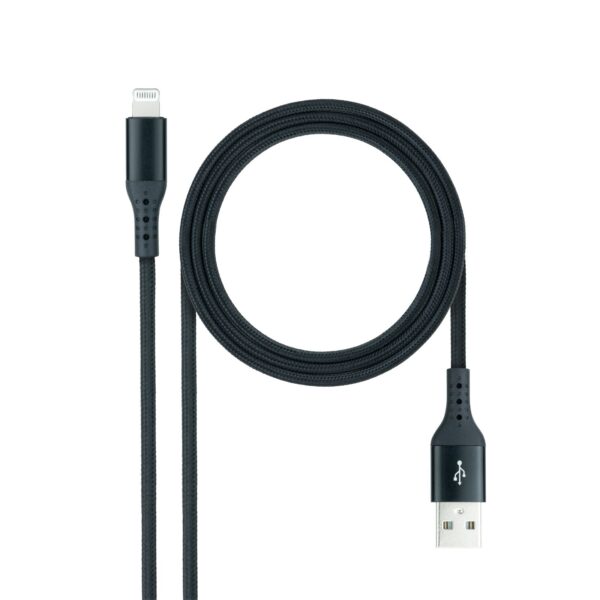 CABLE LIGHTNING A USB A/M  NEGRO MALLADO  1 M NANOCABLE 10.10.0401-COBK