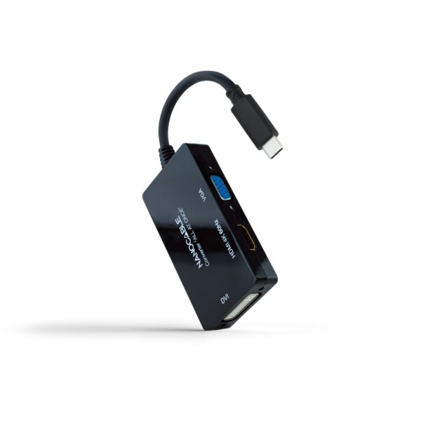 CONVERSOR USB-C/M A HDMI/H -DVI/H-VGA/H NEGRO NANOCABLE 10.16.4301-ALL