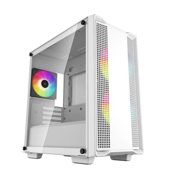 CAJA MICRO-ATX SEMITORRE DEEPCOOL CC360 ARGB  C.TEMPLADO 3 VENT. ARGB BLANCA
