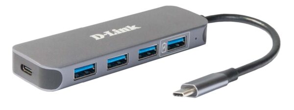 HUB USB-C D-LINK 5 EN 1 USB-C 4*USB3 1 CARGA 60W DUB-2340