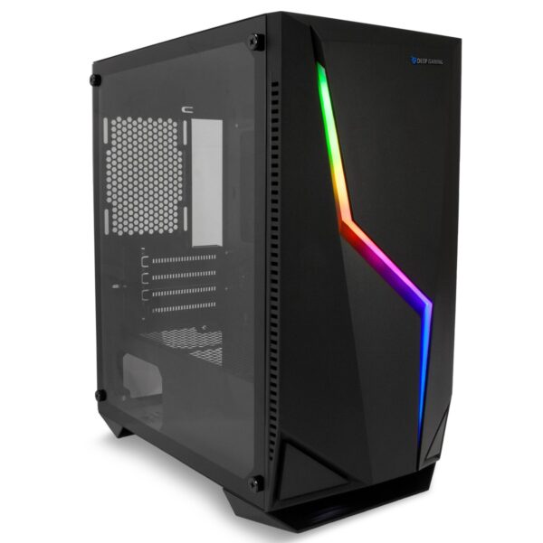 CAJA MICRO-ATX DEEP GAMING M235 BARRA ARGB DELANTERA USB 3.0 NEGRA DG-CHA-M235-0