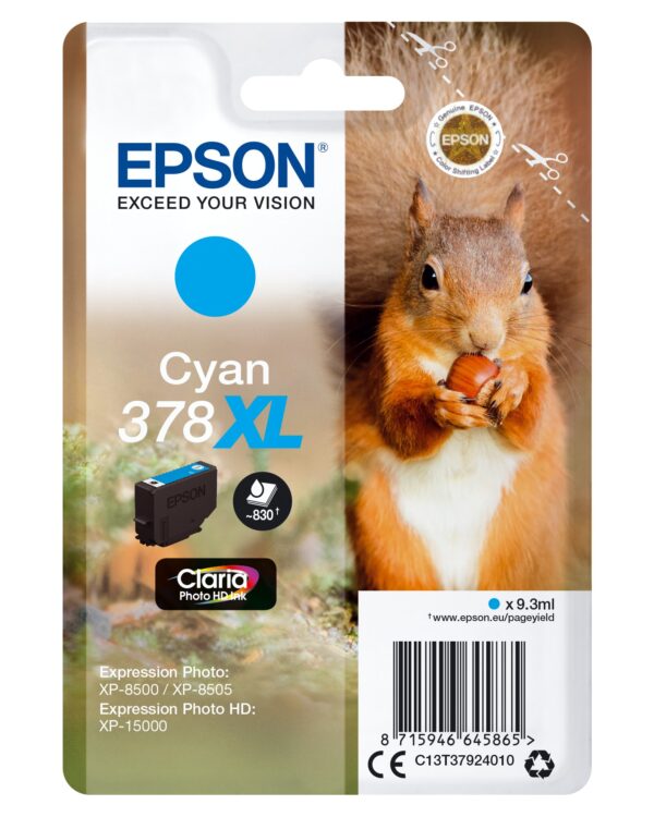 TINTA EPSON 378XL ORI CIAN C13T37924010