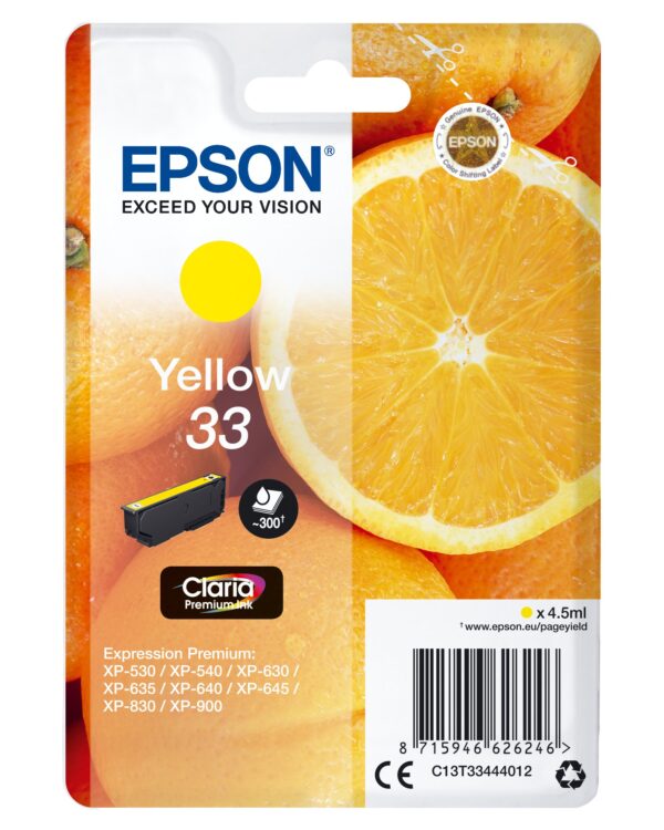 TINTA EPSON 33 ORI AMARILLO C13T33444012