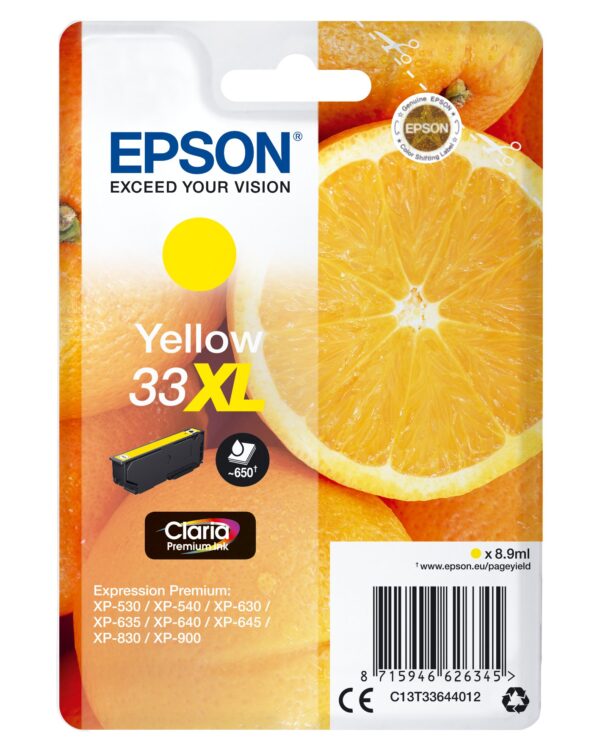 TINTA EPSON 33XL ORI AMARILLO C13T33644012