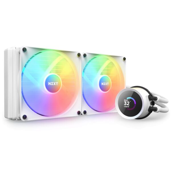 REFRIGERADOR LIQUIDO CPU NZXT KRAKEN 280 RGB 2X140 BLANCO VENT RGB DISPLAY LCD