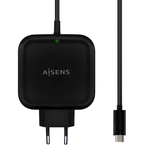 CARGADOR 65W PD3.0 QC3.0 1XUSB-C 1.2M NEGRO AISENS ASCH-1PD65WL-BK
