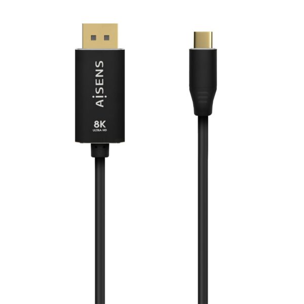 CABLE CONVERSOR USB-C-M A DP-M 8K60HZ ALUMINIO NEGRO 0.8M AISENS A109-0686