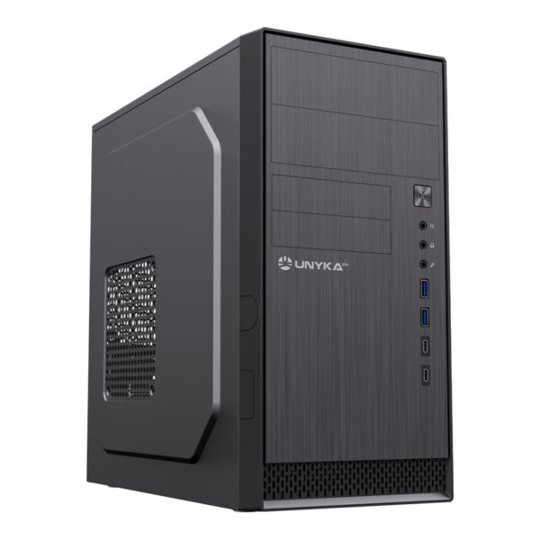 CAJA MICRO-ATX SEMITORRE UNYKA AERO C12(SIN FUENTE) 2USB3.0 2TYPEC NEGRA 52110