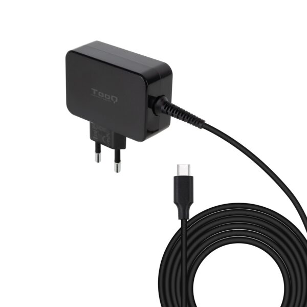 CARGADOR PORTATIL 65W TOOQ GAN USB-C PD NEGRO TQLC-USBCGAN65PD