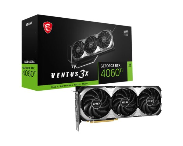 VGA  PCI-EX NVIDIA MSI RTX4060TI VENTUS 3X 16GB OC GDDR6 HDMI 3DP