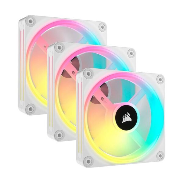 VENTILADOR CAJA ADICIONAL 12X12 CORSAIR QX120 ICUE LINK RGB WHITE STARTER KIT 3U