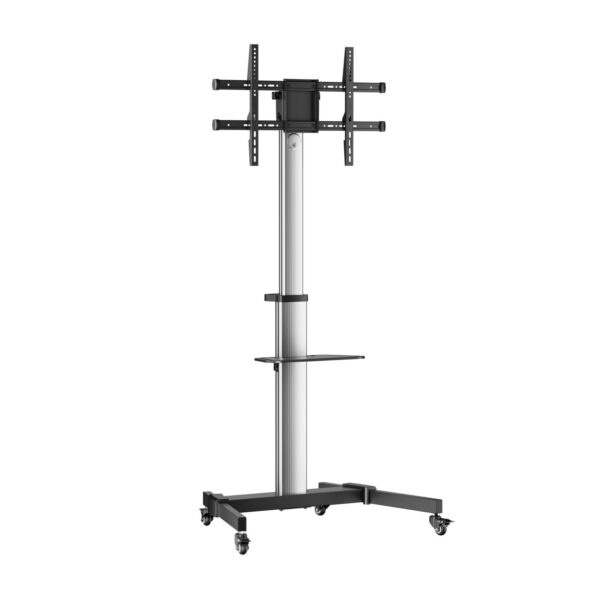 SOPORTE MONITOR TV SUELO RUEDAS DVD 50KG 37-86 NEGRO-PLATA AISENS FT86TRE-197