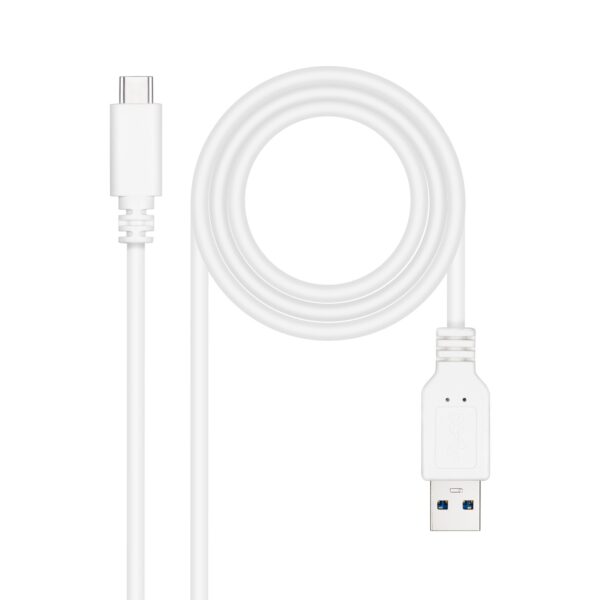 CABLE USB 3.1 GEN2 10Gbps 3A USB-C/M-A/M BLANCO 2M NANOCABLE 10.01.4002-W