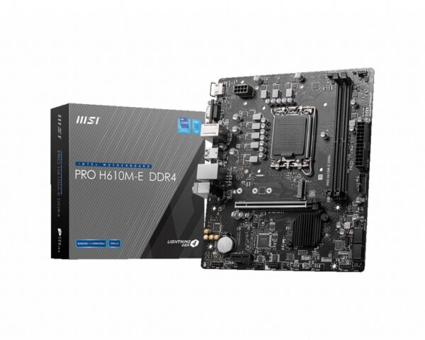 PB S1700 MSI PRO H610M-E 2DDR4 PCIE 4SATA6 M2 2USB3.1 4USB2.0 MATX