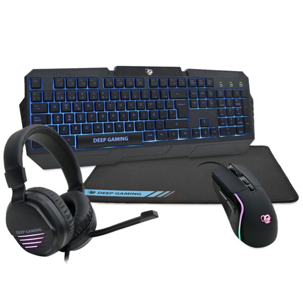 TECLADO KIT DEEPGAMING X-WING2 TECLADO RATON AURICULAR ALFOMBRILLA