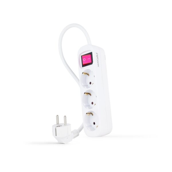 REGLETA 3 TOMAS INTERRUPTOR 1.4 M BLANCA 10.38.0003 NANOCABLE
