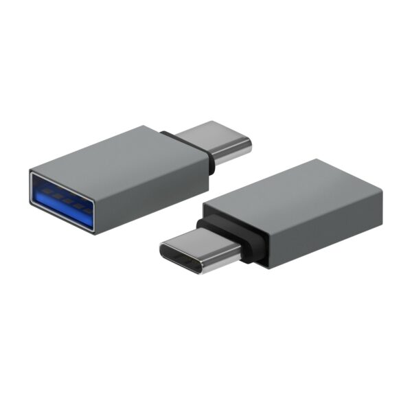 ADAPTADOR MINI USB 3.2 GEN1 3A TIPO USB-CM-AH ALUMINIO GRIS AISENS A108-0718