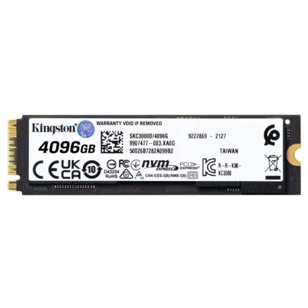 HD  SSD 4096GB KINGSTON M.2 2280 KC3000 PCIE 4.0 NVME SKC3000D/4096G