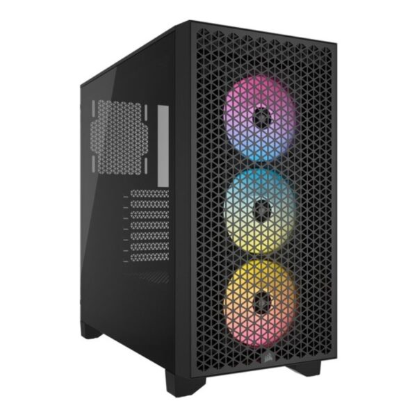 CAJA ATX SEMITORRE CORSAIR 3000D ARGB AIRFLOW CRISTAL TEMPLADO NEGRA