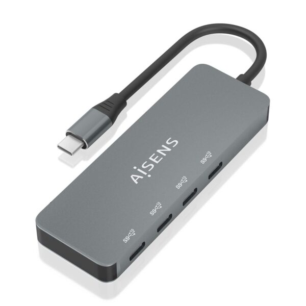 HUB USB 3.2 GEN2 10G USB-C/M-4xUSB-C/H GRIS 15CM AISENS A109-0695