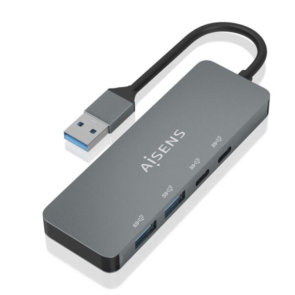 HUB USB 3.2 GEN2 10G USB-A/M-2xUSB-C/H-2xUSB-A/H GRIS 15CM AISENS A106-0696