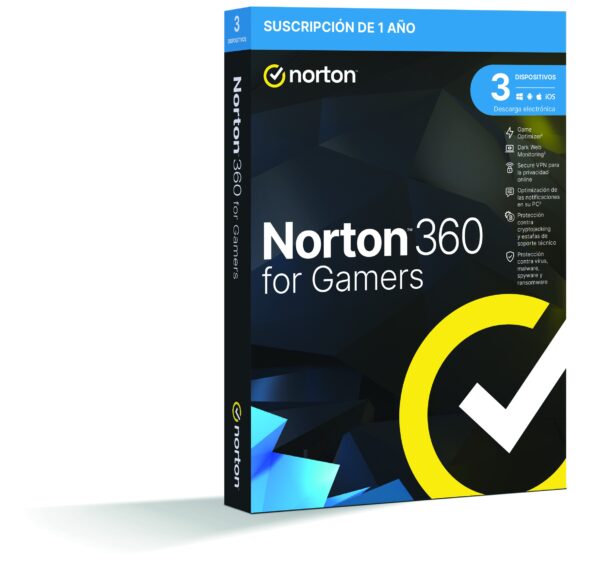 SOFTWARE ANTIVIRUS NORTON 360 FOR GAMERS 50GB 1 USUARIO 3 DISPOSITIVO 1 AÑO CAJA