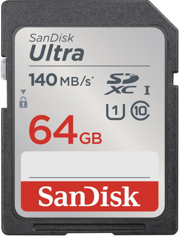 MEMORIA SECURE DIGITAL SDXC  64GB SANDISK CLASE10 UHS-I SDSDUNB-064G-GN6IN