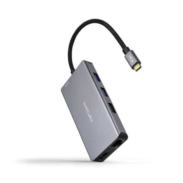 HUB USB-C 3xUSB-A+2xHDMI+RJ45+TF+SD+USB-C PD 100W  NANOCABLE 10.16.1009