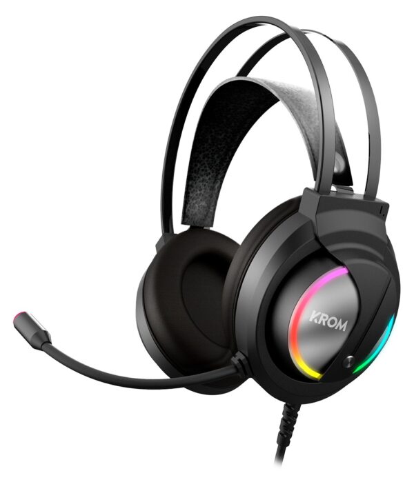AURICULAR KROM KAPPA GAMING STEREO MICROFONO NEGRO RGB