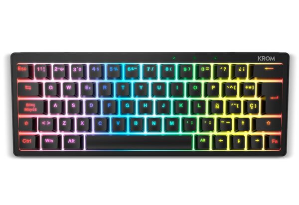 TECLADO KROM USB KREATOR 60% NEGRO RGB GAMING HOTSWAP MECANICO