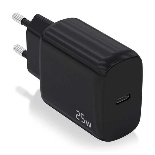 CARGADOR USB-C PD3.0 1 PUERTO 1xUSB-C 25W NEGRO AISENS A110-0757