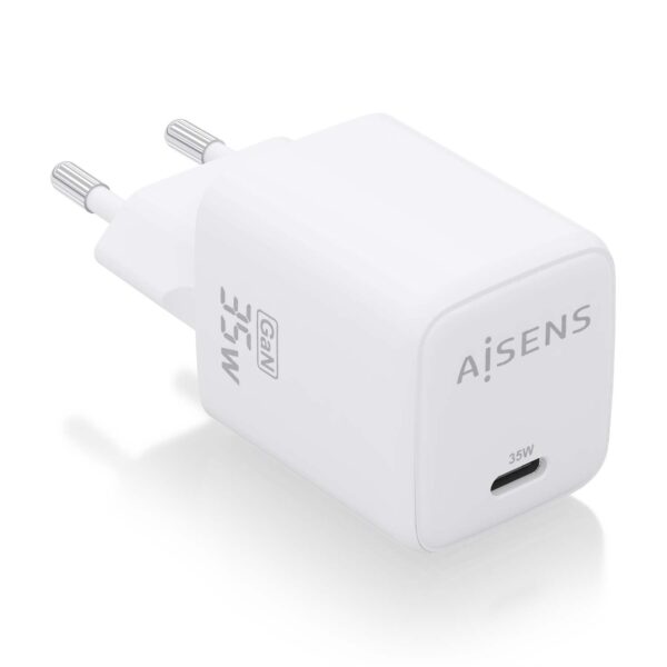 CARGADOR GaN 35W 1xUSB-C PD3.0 QC4.0 BLANCO AISENS ASCH-35W1P016-W