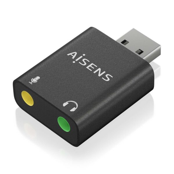 CONVERSOR USB-A A AUDIO 48KHz USB-A-M-2xJACK 3.5 H NEGRO AISENS A106-0768