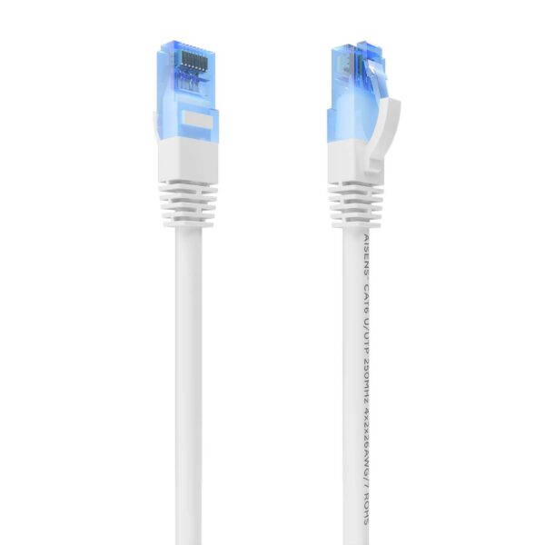 CABLE RED LATIGUILLO RJ45 CAT.6 UTP AWG26 CCA BLANCO 25CM AISENS A135-0815