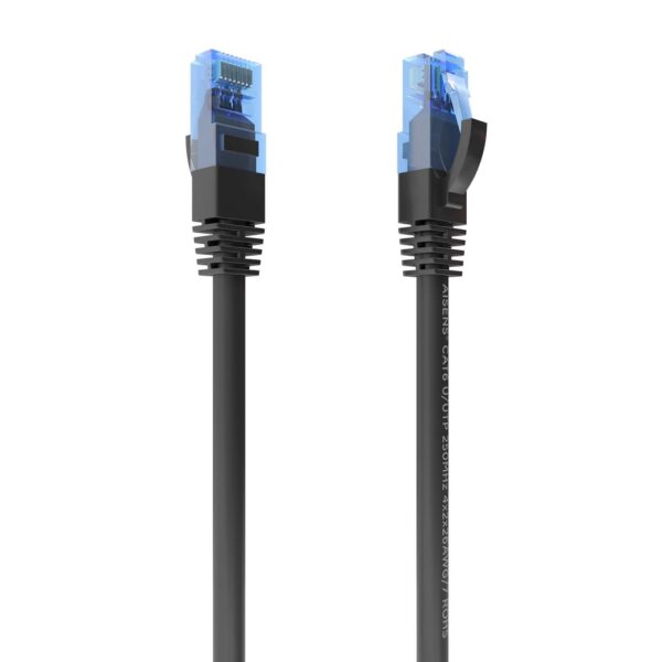 CABLE RED LATIGUILLO RJ45 CAT.6 UTP AWG26 CCA NEGRO 20M AISENS A135-0852