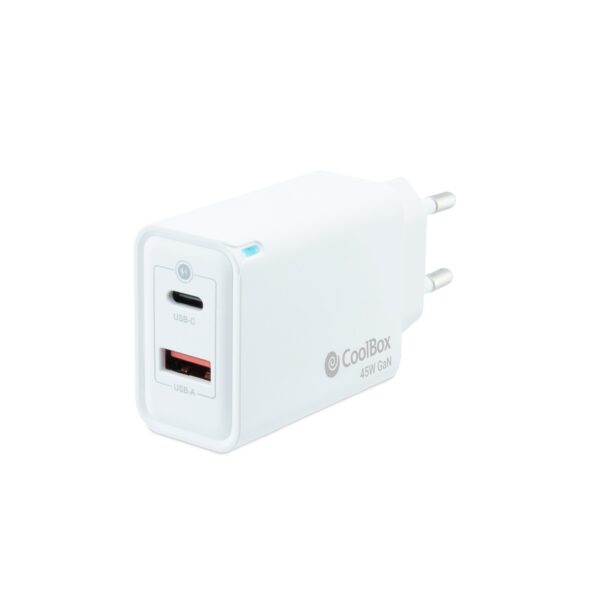 CARGADOR USB COOLBOX PARED USB-C USB-A 45W COO-CUP-45CA