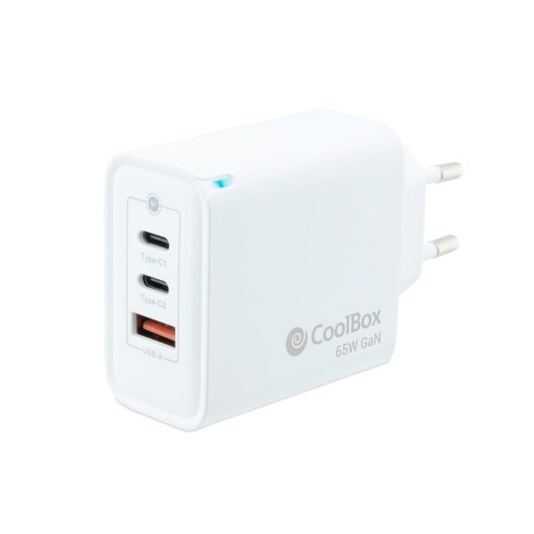 CARGADOR USB COOLBOX PARED  2USB-C USB-A  65W COO-CUP-65CCA