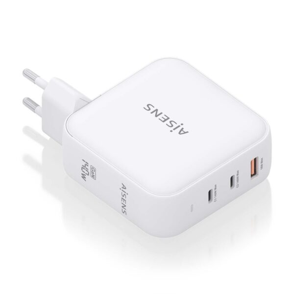 CARGADOR GaN 140W 2USB-C PD3.1 QC4.0 1USB-A QC3.0 BLANCO AISENS ASCH-140W3P030-W