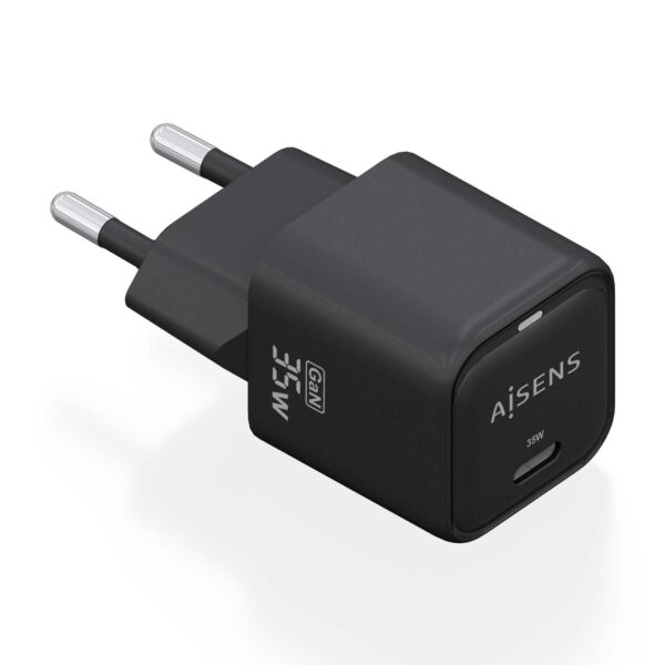 CARGADOR GaN 35W 1xUSB-C PD3.0 QC4.0 NEGRO AISENS ASCH-35W1P023-BK