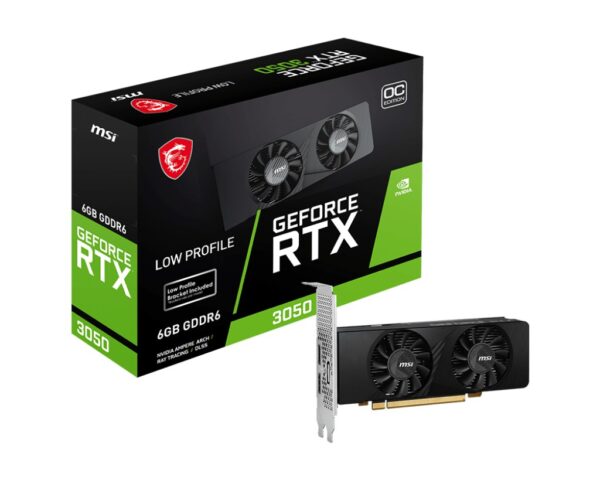 VGA PCI-EX NVIDIA MSI RTX3050 LP 6GB OC GDDR6 2HDMI DP 2VENTILADORES