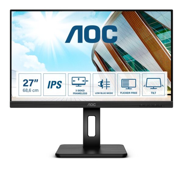 MONITOR 27 AOC PROFESIONAL 27P2Q FHD REGULABLE EN ALTURA MM NEGRO