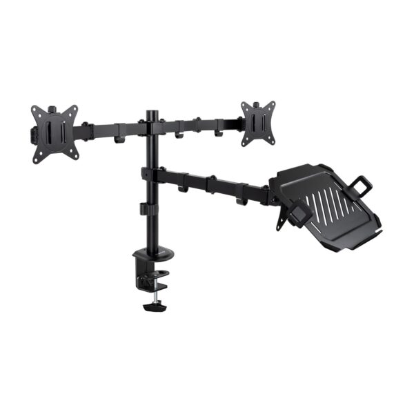 SOPORTE DE MESA 2MONITORES 1PORTATIL 2BRAZOS 17-32 NEGRO TOOQ DB1202TN-B