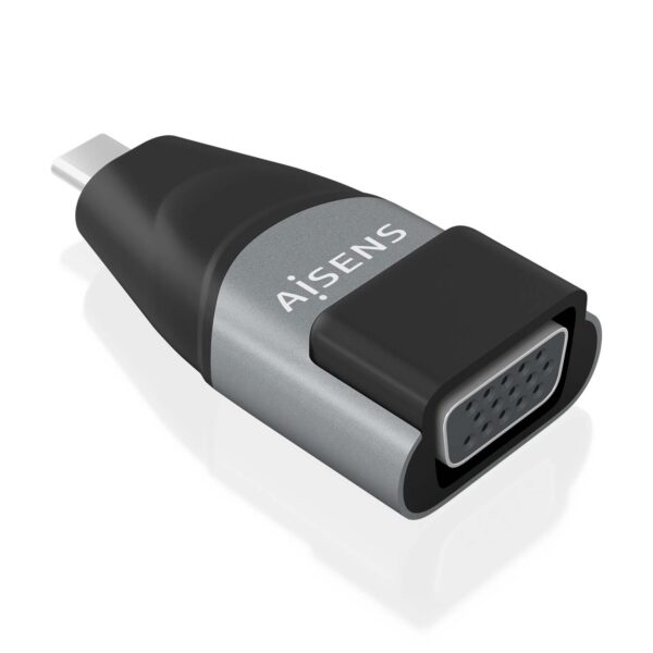 ADAPTADOR CONVERSOR ALUMINIO USB-C A VGA USB-C M-HDB15 H GRIS AISENS A109-0863