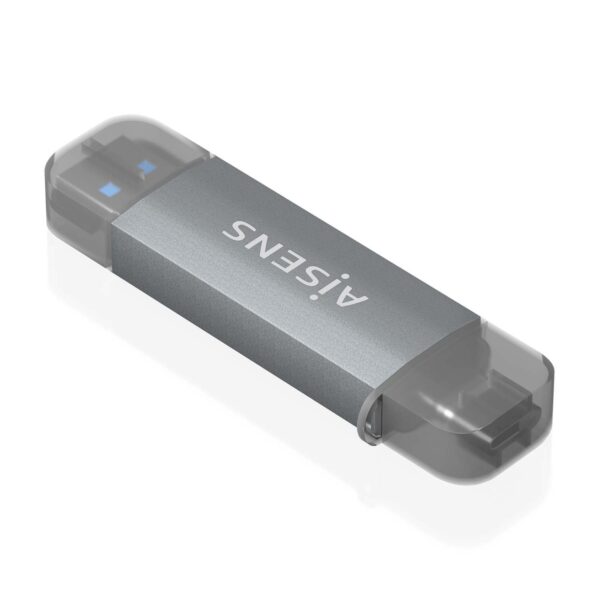 LECTOR TARJETAS MEMORIA EXTERNO SDMICRO/MMC/USB-A USB-CGRIS AISENS ASCR-2AC08-GR
