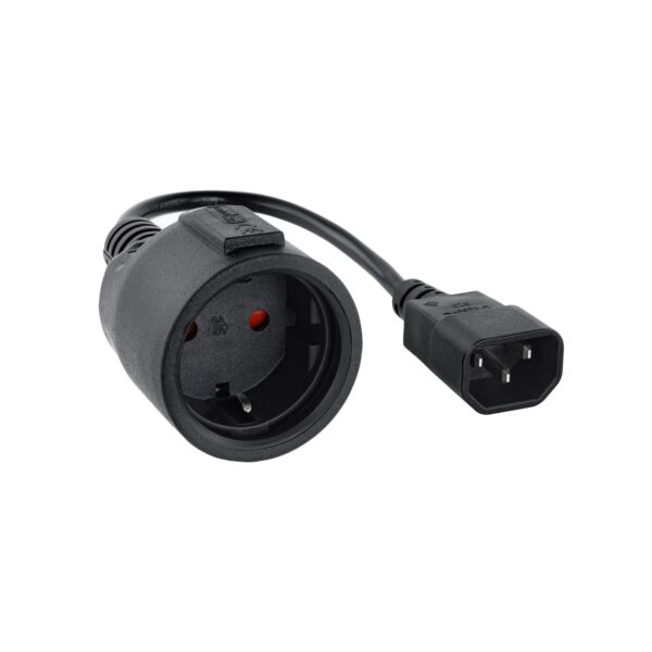 CABLE ADAPTADOR C14/M a CEE7/H 16A 50CM 10.22.0902 NANOCABLE