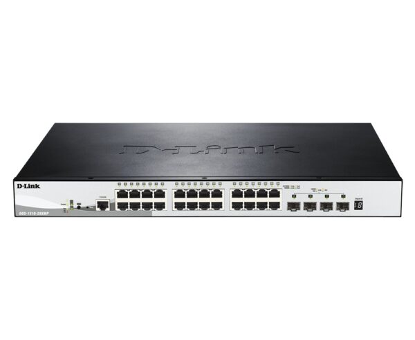 SWITCH D-LINK 28P DGS-1510-28XMP/E 24P 10/100/1000 + 4X10 GIGABIT SFP+ PoE+ RACK
