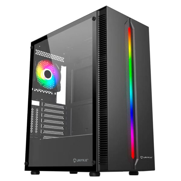 CAJA ATX UNYKA GAMING ARMOR LUMINA BLACK VENTANA ARGB(SIN FUENTE)UK511210