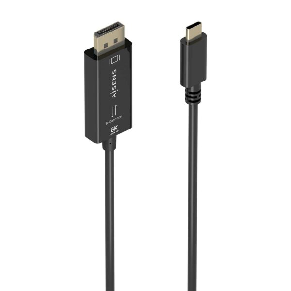 CONVERSOR BIDIRECCIONAL USB-CM A DISPLAYPORT-M 8K NEGRO 1.8M AISENS A109-0879